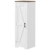 Farmhouse Accent Cabinet with Adjustable Shelf Barn Door Storage Cabinet for Living Room Floor Pantry Cabinet White