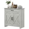 Farmhouse Sideboard Cabinet with Barn Doors Kitchen Buffet Cabinet with Drawer and Adjustable Shelf Stone Gray |
