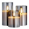 VEVOR Gray Flickering Flameless Candles, Set of 3 Battery Operated Flameless Led Candles with 10-Key Remote and Timer