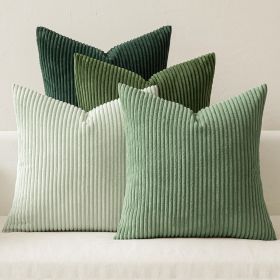 Boho Farmhouse Sage Green Throw Pillow Covers 18x18 Inch Set of 4 Mordern Nordic Cushion Covers Soft Corduroy Christmas Home Decor for Couch Bed Sofa