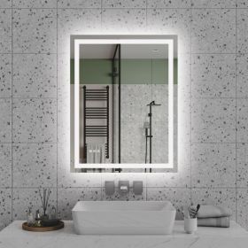 28"*36"LED Bathroom Mirror,Front-Lit and Back-Lit, Stepless Dimmable, 3 Colors CRI90+, Brightness Memory, Shatter-Proof,Anti-fog LED Vanity Mirror