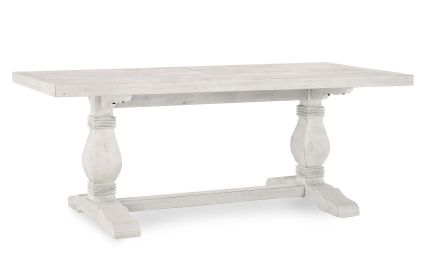 Caleb 78" Dining Table Distressed Ivory