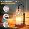 Candle Warmer Lamp Electric Timer: Dimmable Candles Warming Lamps - Height Adjustable Burner Jar - No Flame Scented Melts Wax - All Candle Jars Home D