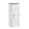 Farmhouse Accent Cabinet with Adjustable Shelf Barn Door Storage Cabinet for Living Room Floor Pantry Cabinet White