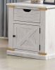 Rustic Style Antique White 1pc End Table Living Room Side Table w Drawers Barnyard Design