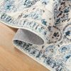 Boho Runner Rug , Oriental Non Slip Machine Washable Area Rug Distressed Vintage Floor Carpet for Bedroom Kitchen Living Laundry Room, Blue/Beige