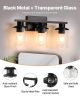 VEVOR 3-Light Bathroom Light Fixtures, Modern Vanity Light Fixture over Mirror, Bathroom Wall Sconce Lamp with Clear Glass Shade