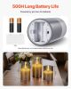 VEVOR Gray Flickering Flameless Candles, Set of 3 Battery Operated Flameless Led Candles with 10-Key Remote and Timer