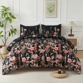 3pieces Comforter Set King Comforter X1 Pillowcasex2 Extremely Diverse Styles (Option: HeiSeFanHua)
