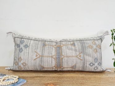 EVERYDAY Sabra silk inspired Lumbar pillow cover Embroidered pillow cover 12x28 Pillowcase (Color: Pack of 2)