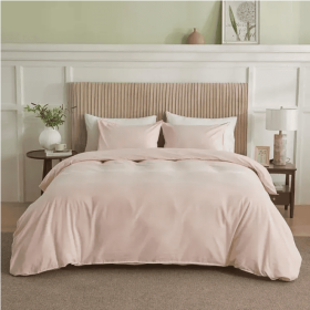 Serta Simply Clean Solid Duvet Cover Twin (Option: Style3)