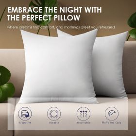 White Square Pillow Two Bubble Bags Suitable For Bed Cushions,  Sofa Cushions, Garden Cushions, Cushion Core, Breathable,  Hand Washable, OKO-100 (Option: 51X51x15cm 4pcs)